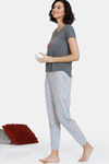 Zivame Looney Tunes Knit Cotton Pyjama Set - Grey Melange — thumbnail 4